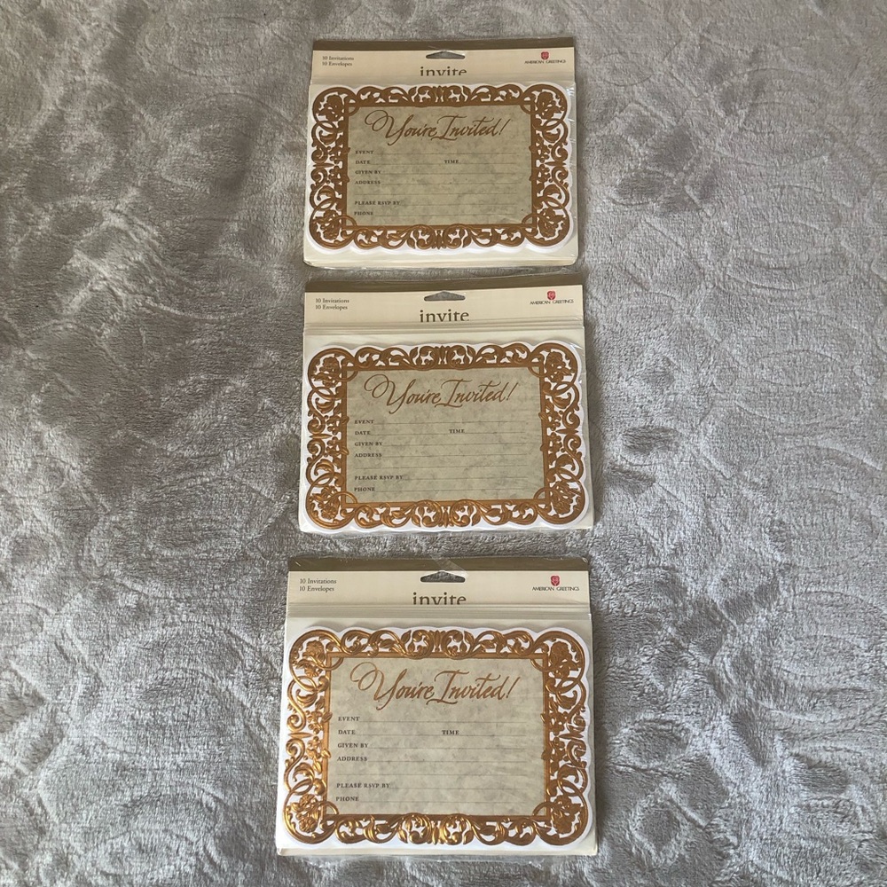 American Greetings Gold Invitation Cards